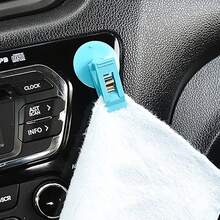 2 piezas Clips reutilizables para parasol de coche, Clips de ventosa multifuncionales, Organizador de entradas, Fijadores de parasol de coche, Clips para notas en la nevera, Clips para souvenirs - A - Ver 8