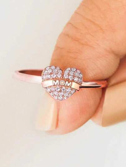 1Pc Teen Cubic Zirconia Rings For Girls For Birthday For Mother's Day Gift Anniversary Party Jewelry