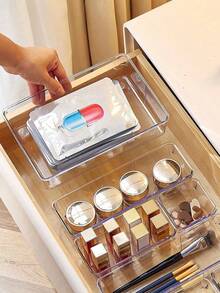 Kotak Organizer Laci Multifungsi, Kotak Penyimpanan Makeup, Kotak Organizer Kompartemen Meja Cocok untuk Kosmetik, Perhiasan, Dapur, Kamar Tidur, Kamar Mandi, Perlengkapan Kantor, Penyimpanan Kabinet Dekorasi Ruangan - MultiWarna - View 3