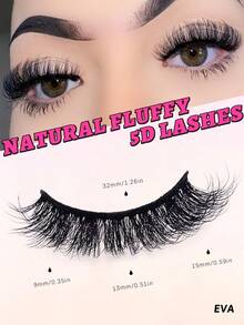 MKHLINA 1 Pair 15mm 5D Handmade False Eyelashes, Natural Daily Wear Faux Mink Lashes, Reusable, Suitable For Spring Summer Makeup - Black - View 7