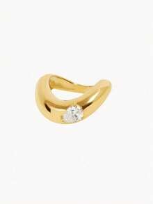 1 chiếc nhẫn xếp chồng mạ vàng dày dặn, thời trang, phù hợp để đeo hàng ngày và trong những dịp đặc biệt, kiểu dáng thanh lịch, không kèm hộp. - Nhẫn - Xem 3