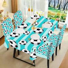 1/4/5/6/7/36pcs 2026 World Cup, Football Pattern Print Chair Covers/Seat Cushion Set, Suitable For Indoor Home, Restaurant, Hotel, Ideal Choice For Modern Daily Decor. Tablecloth Fits Square Dining Table, Elastic Chair Covers Are Washable. - Multicolor - View 14