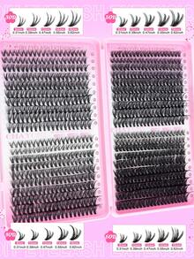 720/740/800pcs Super High-Volume DIY False Eyelashes Set, 8-16mm Mixed Length 10D-150D D Curl Natural Look False Eyelashes, Extra Thick And Fluffy, Voluminous Eyelashes Book, Friendly To Beginners, Suitable For Daily Use And Outgoing, Party, Festival And Travel Using,Styles Mixed And Can Be Matched Freelylash Clusters Kit,Lashes,Eyelashes,Fake Lashes - Multicolor - View 10