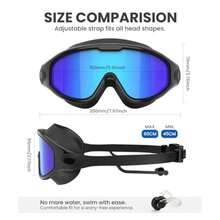 NSSIW Goggles Swimming Adult Swim-Goggles: Wide View with UV400 Protection Anti Fog No Leak for Men and Women 3 Pack - 06 Azul Plata Gris - Ver 4