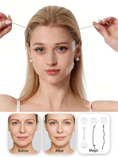 Face Lift Tape, Elastic Thin Invisible V-Line Face & Chin Lift Tape, Women Face Neck Eye Skin Firming Tool, Can Hide Double Chin & Sagging Skin, Invisible Instant Anti-Wrinkle Patch