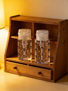 2pcs Refillable Travel Bottles With Bowknot Pattern, Transparent PET Material, 3.38oz/6.76oz Capacity, Suitable For Makeup Remover, Toner, Micellar Water, Round Top Design, Hand Wash, Reusable - Multicolor - View 10