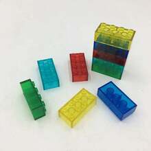 20PCS 2x4 Dots Transparent Clear Bricks - 3001 Compatible Small Particle Building Block Parts For Kids DIY House Waterfall - Multicolor - View 5