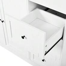 Kitchen Island On Wheels, Extendable Kitchen Island With Dining Area, Spice Rack And Drawers, Mobile And Freestanding Kitchen Island, Ideal For The Kitchen And Dining Room (Black) - White - View 8