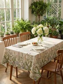 1 chiếc khăn trải bàn bằng polyester họa tiết hoa dại và thảo mộc - Chống thấm nước, dệt máy, họa tiết hoa, thích hợp cho Lễ Tạ ơn, gia đình và dã ngoại ngoài trời, có cả kiểu tròn và chữ nhật. - Nhiều màu - Xem 8