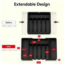 1pc Expandable Silverware Drawer Organizer Tray, Large Adjustable Plastic Cutlery Holder, Utensil Caddy, Fits Various Drawers, Neat & Orderly Cutlery Storage For Kitchen, Dining Room, Cabinet, Home - Multicolor - View 6