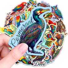 50PCS Colorful Bird Stickers, Toucan Penguin Eagle Parrot Waterproof Vinyl Decals, Wildlife Nature Themed Aesthetic Stickers For Water Bottles, Laptops, Skateboards, Journals, Phone Cases, Decorative Bird Stickers For Adults, Animal Lovers, DIY Crafts, Scrapbooking, Party Favors, Room Decor - Multicolor - View 5