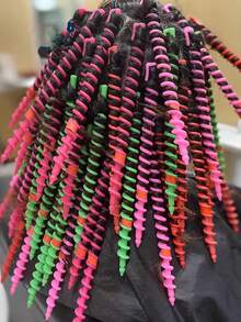 1 Pack (Approx. 20 Pcs) Hair Rollers Spiral Perm Curlers DIY Hair Styling Tools, No Heat Spiral Curlers Spiral Hair Styling Curler Accessories DIY Hair Styling Tools - Multicolor - View 6