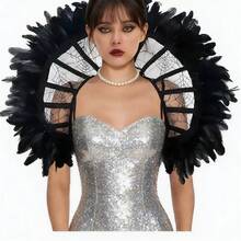 1 chiếc áo choàng ren, phụ kiện trang phục Halloween, trang phục dự tiệc hóa trang. - màu đen - Xem 7