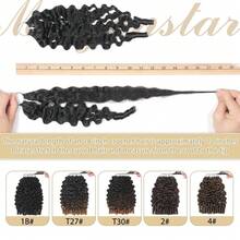 bling hair Burmese Curly Feather Crochet Human Hair For Women 14 16 Inch Extensions Human Crochet Hair Pre Looped 50g Reusable Invisible Pre-Separated Knotless 100% Virgin Human Hair Crochet Bundles Natural Black - Natural Black - 查看 5