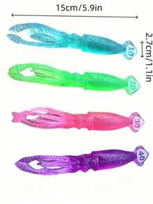 5.9in Random Color PVC Squid Diving Toy, Swimming Pool Water Play Toy - Multicolor - View 7