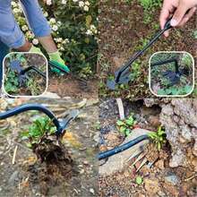 1 peça Ferramenta de jardinagem em metal preto para arrancar ervas daninhas - Arrancador portátil de mão com 4 dentes, aço reforçado, resistente à ferrugem e durável, gancho multifuncional para cuidados com o relvado, adequado para quintal e jardim, acessórios de ferramentas de jardinagem para varanda - A - Ver 8