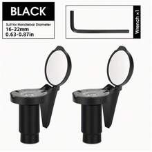 2pcs/Set Bicycle Rearview Mirrors With Wide Angle Convex Lens, 360 Degree Rotatable, Foldable Design, Ideal Accessory For Black Bicycles - Multicolor - View 5