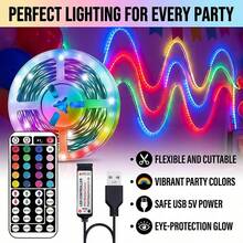 Intelligent LED Light Strip, SMD 5050 Light Beads, Supports Various DIY Lighting Modes, USB Flexible RGB Light Bar, TV And Computer Backlighting, Suitable For Decorating Rooms, Living Rooms, Ceilings, As Gifts For Festivals And Weddings. - 多色光 - 查看 2