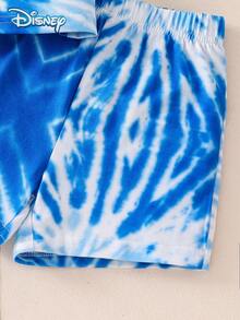 Disney Summer Baby Boy Mickey Mouse Tie-Dye Print Short Sleeve Pajama Set, Soft Knit Elastic Waist Shorts & Tee Loungewear - Blue - View 8