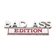 Bad  Edition Emblem, Bad  Car Tail Badge, Automobile Funny Modification Label Decal, Cars Fender Bumper Sticker Body Sticker Fit For Universal Vehicle(Black&White) - 銀+黑 - 查看 3