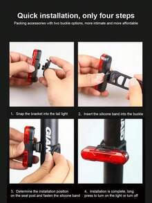 Luz Trasera LED para Bicicleta, Recargable por USB, Impermeable, Luz de Advertencia de , Accesorios para Ciclismo IPRJ - Azul - Ver 7