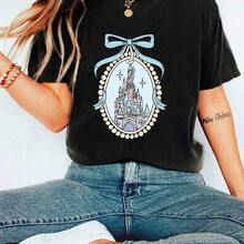100_ Cotton Magical Castle With Blue Shirt, Magic Kingdom Sweatshirt, Girl Trip, Disneyworld Family Shirt Summer T-Shirt For Women - 藍色 - 查看 6