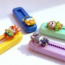 1pc Cartoon Nick And Judy Pattern Stretchy Eraser, Comfortable Grip, Refillable Core, Reusable, Won't Damage Paper, Cute Cartoon Design, Exquisite Gift, Essential For Study, School And Office - Multicolor - View 3