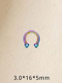 JIESIBAO 1件装圆形杠铃马蹄形怪兽螺旋球环 316L医用钢粗号耳环扩耳套装穿刺饰品 2G 4G 6G 8G - 馬蹄鐵環 - 查看 22