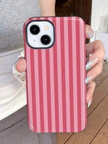 1pc Minimalist Artistic Colorful Striped Pattern Glossy 2-In-1 Phiên Film Hard Phone Compatible With/ 11/12/13/14/15/16/17 Pro - 多色 14 - 查看 6