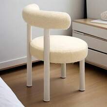 Soft Makeup Vanity Chair W/ Backrest Cozy Makeup Stool For Bedroom Home Decor A - 白色 - 查看 1