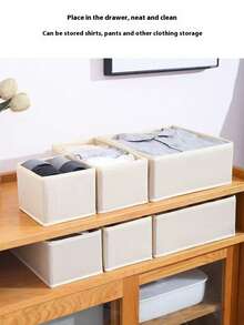 6pcs Non-Woven Foldable Storage Boxes, Covered Organizer Bins For Toys, Clothes And Miscellaneous Items - View 12