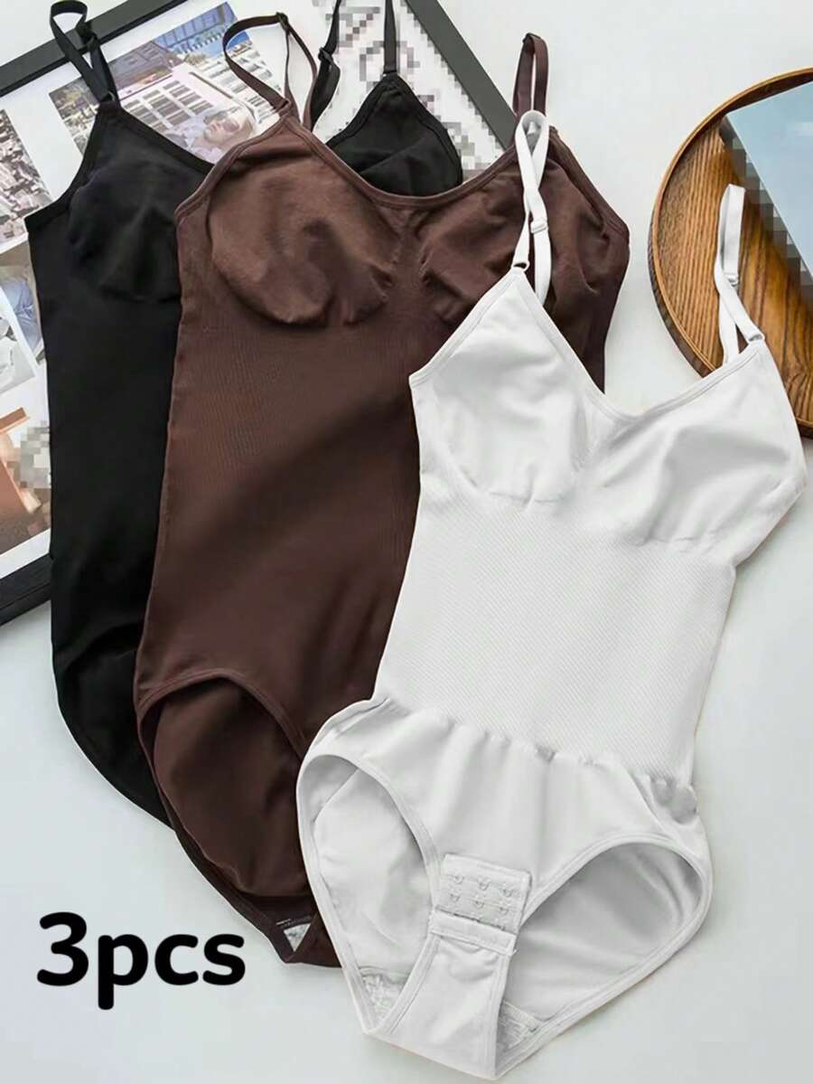 Bộ 3 món áo liền thân định hình không đường may, có chức năng kiểm soát vùng bụng, nâng mông, thắt eo, thích hợp cho mùa hè và mang lại vẻ thanh lịch. - Nhiều màu - Xem 1