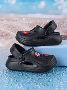 1 Pair Girls' Spring/Summer Casual Cute Match Bear Indoor/Outdoor Versatile Clogs - Black - View 2