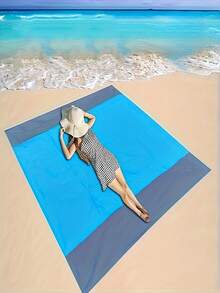 1pc Durable Polyester Beach Blanket - Lightweight Picnic Mat, Suitable For Camping, Travel, Beach, Hiking And Picnics - A - View 3