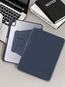 360°旋转透明亚克力折叠平板保护套，适用于iPad Mini 6/Mini 7/Air/Air2/9.7/10.2/10.5/Air4/Air5/第十代/10.9/Pro11/Air11(M2)2025/Air13(M2)2024/Pro11(M4)2024/Pro13(M4)2024 12.9英寸/Air 13(M3)2025/Air 11英寸(M3)2025/(A16) 11英寸第十一代2025款。高透明度亚克力后盖，360°旋转支架，内置笔槽，软边全包设计，简约/休闲/经典平板电脑保护套。产品不含笔。 - 深藍 - 查看 4