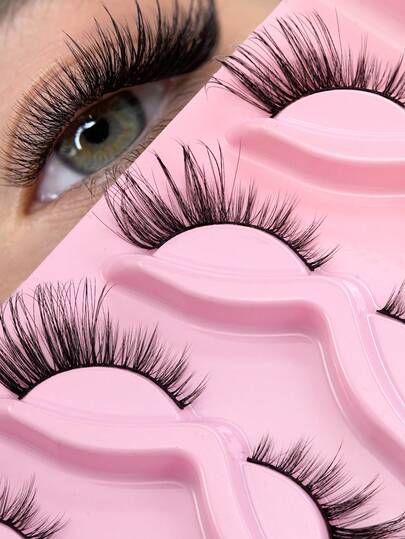 Fox-Inspired Flared False Eyelashes, Natural & Lively, Reusable For Daily Commute