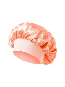 1pc Silk Sleep Cap, Satin Sleep Cap, Soft Elastic Silk Sleep Cap, Suitable For Curly Hair Silk Hair Bonnet Sleep Cap - Basic model - View 7