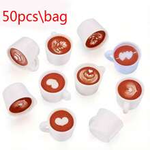 10/50 chiếc mặt dây chuyền hình cốc cà phê mini thiết kế Latte nghệ thuật, chất liệu nhựa, dùng để làm đồ trang sức và thủ công DIY. - 50 CÁI - Xem 1
