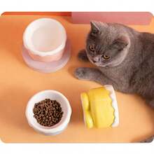 Bát ăn cho mèo chân ngắn bằng gốm sứ, chân cao giúp bảo vệ đốt sống cổ, bát đựng thức ăn cho mèo, bát đựng thức ăn cho chó, chậu đựng thức ăn cho chó, bát đựng thức ăn/vệ sinh, dễ vệ sinh. - 320ml - Xem 4