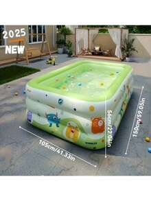 1pc Large Durable PVC Foldable Inflatable Swimming Pool - Universal Size, Foldable & Portable, Outdoor Recreation, No Electricity Needed, Foldable & Storable, Suitable For Beach, Camping, Backyard, Family Outdoor Swimming Pool, Giant Inflatable Pool/Home Inflatable Pool/Backyard Inflatable Pool - A - View 6