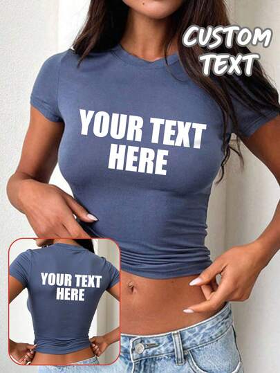 Áo thun thể thao ngắn tay nữ thiết kế theo yêu cầu, món quà hoàn hảo cho bạn gái, lý tưởng cho trang phục đôi, phù hợp cho kỷ niệm ngày cưới, Ngày Valentine, Ngày của Mẹ, sinh nhật và các ngày lễ khác.