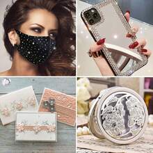 Rhinestone Stickers: Self-Adhesive 3mm Round Acrylic Gems For Crafts, Hair, Face, Makeup, & Eye Corner Decoration. Teardrop & Bling Jewel Stickers Ideal For Prom, Photography, & Worthy Face Makeup Looks - Multicolor - View 2