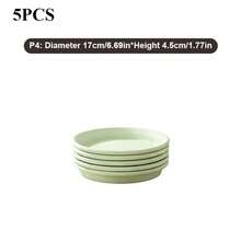 5pcs Round Plastic Flower Pots With Saucers, Leak-Proof Trays For Indoor/Outdoor Gardening, 5/6/7/8/9/11/12 Inch Sizes Available, Durable Anti-Scratch, Easy To Clean, Space-Saving, Can Also Be Used As Bird Bath Or Drip Tray, Suitable For Flower, Grass And Plant Care Enthusiasts - A - View 13