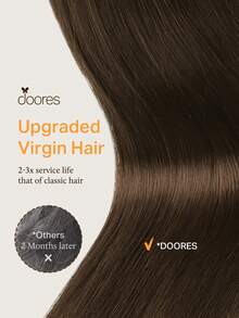 Bộ 6 miếng nối tóc DOORES (kèm 12 kẹp) bằng tóc thật, dài 12-24 inch, không đường nối, tóc Remy chất lượng cao, kiểu tóc kẹp đôi, thích hợp sử dụng hàng ngày cho nữ, giúp tăng độ dày và chiều dài, cho vẻ ngoài tự nhiên. - S4A - Xem 2