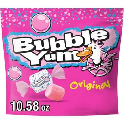 BUBBLE YUM Original Flred Cewy Bubble Gum Bag 10.58 Oz