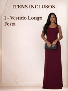 Women's Long Knit Dress With Elastane, Solid Colors, Strappy, Fashionable, Ideal For Weddings, Bridesmaids, Flower Girls, Graduations, Birthdays, Events, Elegant - 乾燥玫瑰 - 查看 9