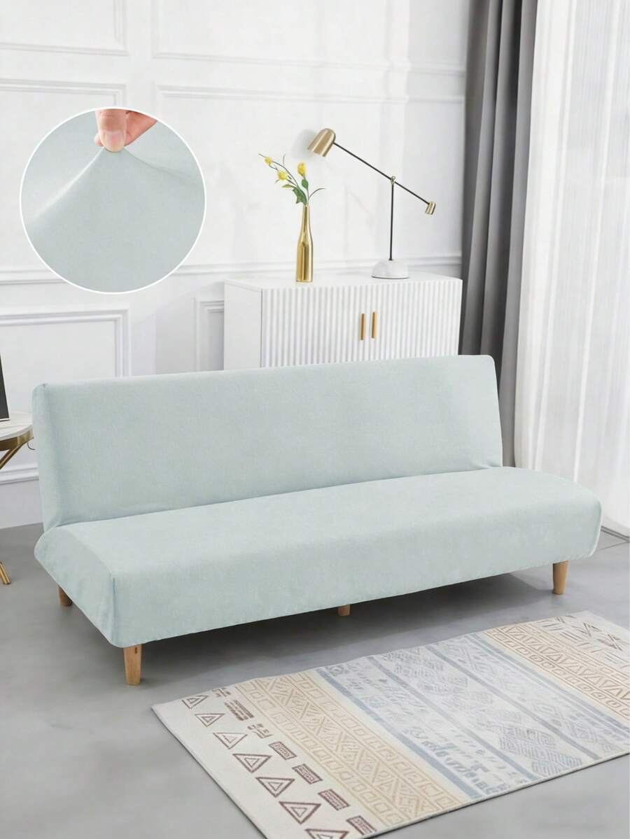 1 tấm phủ ghế sofa/giường màu trơn, chất liệu lụa sữa, độ co giãn cao, chống bụi, kiểu dáng tối giản, phù hợp cho mọi mùa, phòng khách và phòng ngủ.