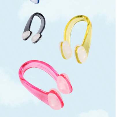 1pc Silicone Swimming Nose Clip, Leak-Proof Design For Swimming And Diving, Anti-Suffocation, Tight Fit, Suitable For Sports Training, Won't Fall Off, Includes Silicone Ear Plugs And Nose Clip Set, Waterproof Spiral Earplug Case, Beach Essential