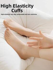 10 Pairs Women's Summer Thin Dot Gel Mid-Calf Socks, Transparent Non-Slip Invisible Socks, Versatile Breathable Suitable For Ladies - Multicolor - View 6