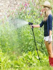 Manguera de jardín expandible, manguera resistente al agua con función de triple expansión, incluye pistola rociadora y 7 ajustes, color negro - multicolor - Ver 5